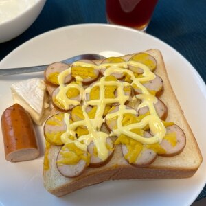 朝のお助け♡チキンのマスタードトースト